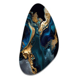 Abstract Geode Marble Blue IV - Asymmetric Metal Wall Art