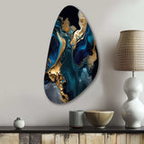 Abstract Geode Marble Blue IV - Asymmetric Metal Wall Art