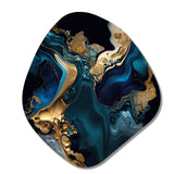 Abstract Geode Marble Blue IV - Asymmetric Metal Wall Art