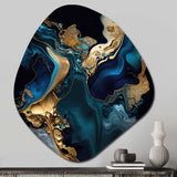 Abstract Geode Marble Blue IV - Asymmetric Metal Wall Art