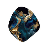 Abstract Geode Marble Blue IV - Asymmetric Metal Wall Art