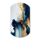 Abstract Geode Gold And Blue Marble I - Asymmetric Metal Wall Art