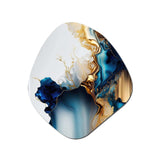 Abstract Geode Gold And Blue Marble I - Asymmetric Metal Wall Art