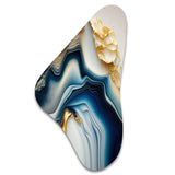 Abstract Geode Gold And Blue Marble II - Asymmetric Metal Wall Art