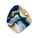 Abstract Geode Gold And Blue Marble II - Asymmetric Metal Wall Art