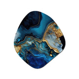 Abstract Geode Gold And Blue Marble IV - Asymmetric Metal Wall Art