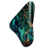 Abstract Geode Marble Green And Blue II - Asymmetric Metal Wall Art