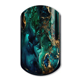 Abstract Geode Marble Green And Blue II - Asymmetric Metal Wall Art