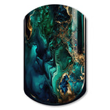 Abstract Geode Marble Green And Blue II - Asymmetric Metal Wall Art