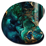 Abstract Geode Marble Green And Blue II - Asymmetric Metal Wall Art