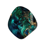 Abstract Geode Marble Green And Blue II - Asymmetric Metal Wall Art