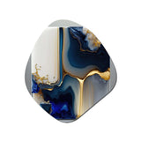 Abstract Geode Gold And Blue Marble Shape I - Asymmetric Metal Wall Art