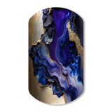 Abstract Geode Gold And Purple Marble - Asymmetric Metal Wall Art