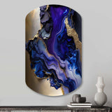 Abstract Geode Gold And Purple Marble - Asymmetric Metal Wall Art