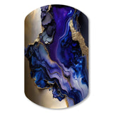 Abstract Geode Gold And Purple Marble - Asymmetric Metal Wall Art