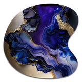 Abstract Geode Gold And Purple Marble - Asymmetric Metal Wall Art