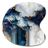 Abstract Geode White And Blue Marble I - Asymmetric Metal Wall Art