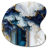 Abstract Geode White And Blue Marble I - Asymmetric Metal Wall Art