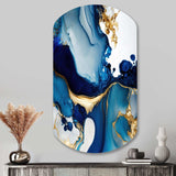 Abstract Marble Geode Blue I - Asymmetric Metal Wall Art