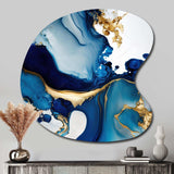 Abstract Marble Geode Blue I - Asymmetric Metal Wall Art