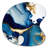 Abstract Marble Geode Blue I - Asymmetric Metal Wall Art