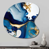 Abstract Marble Geode Blue I - Asymmetric Metal Wall Art