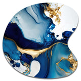 Abstract Marble Geode Blue I - Asymmetric Metal Wall Art