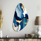 Abstract Marble Geode Blue I - Asymmetric Metal Wall Art