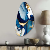 Abstract Marble Geode Blue I - Asymmetric Metal Wall Art