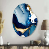 Abstract Marble Geode Blue I - Asymmetric Metal Wall Art