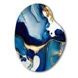 Abstract Marble Geode Blue I - Asymmetric Metal Wall Art