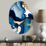 Abstract Marble Geode Blue I - Asymmetric Metal Wall Art