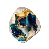 Abstract Marble Geode Blue Shape - Asymmetric Metal Wall Art