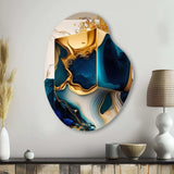 Abstract Marble Geode Blue Shape - Asymmetric Metal Wall Art