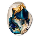 Abstract Marble Geode Blue Shape - Asymmetric Metal Wall Art