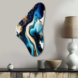 Abstract Marble Geode Blue II - Asymmetric Metal Wall Art