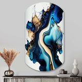 Abstract Marble Geode Blue II - Asymmetric Metal Wall Art