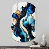 Abstract Marble Geode Blue II - Asymmetric Metal Wall Art