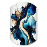 Abstract Marble Geode Blue II - Asymmetric Metal Wall Art