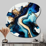 Abstract Marble Geode Blue II - Asymmetric Metal Wall Art