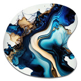 Abstract Marble Geode Blue II - Asymmetric Metal Wall Art