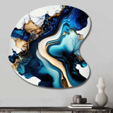 Abstract Marble Geode Blue II - Asymmetric Metal Wall Art