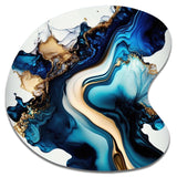 Abstract Marble Geode Blue II - Asymmetric Metal Wall Art