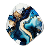 Abstract Marble Geode Blue II - Asymmetric Metal Wall Art