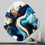 Abstract Marble Geode Blue II - Asymmetric Metal Wall Art