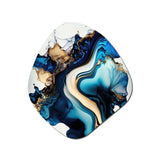 Abstract Marble Geode Blue II - Asymmetric Metal Wall Art