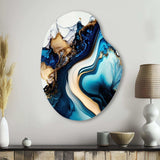 Abstract Marble Geode Blue II - Asymmetric Metal Wall Art