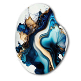 Abstract Marble Geode Blue II - Asymmetric Metal Wall Art