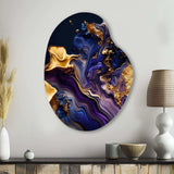 Abstract Marble Geode Purple I - Asymmetric Metal Wall Art