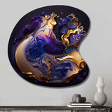 Abstract Marble Geode Purple II - Asymmetric Metal Wall Art